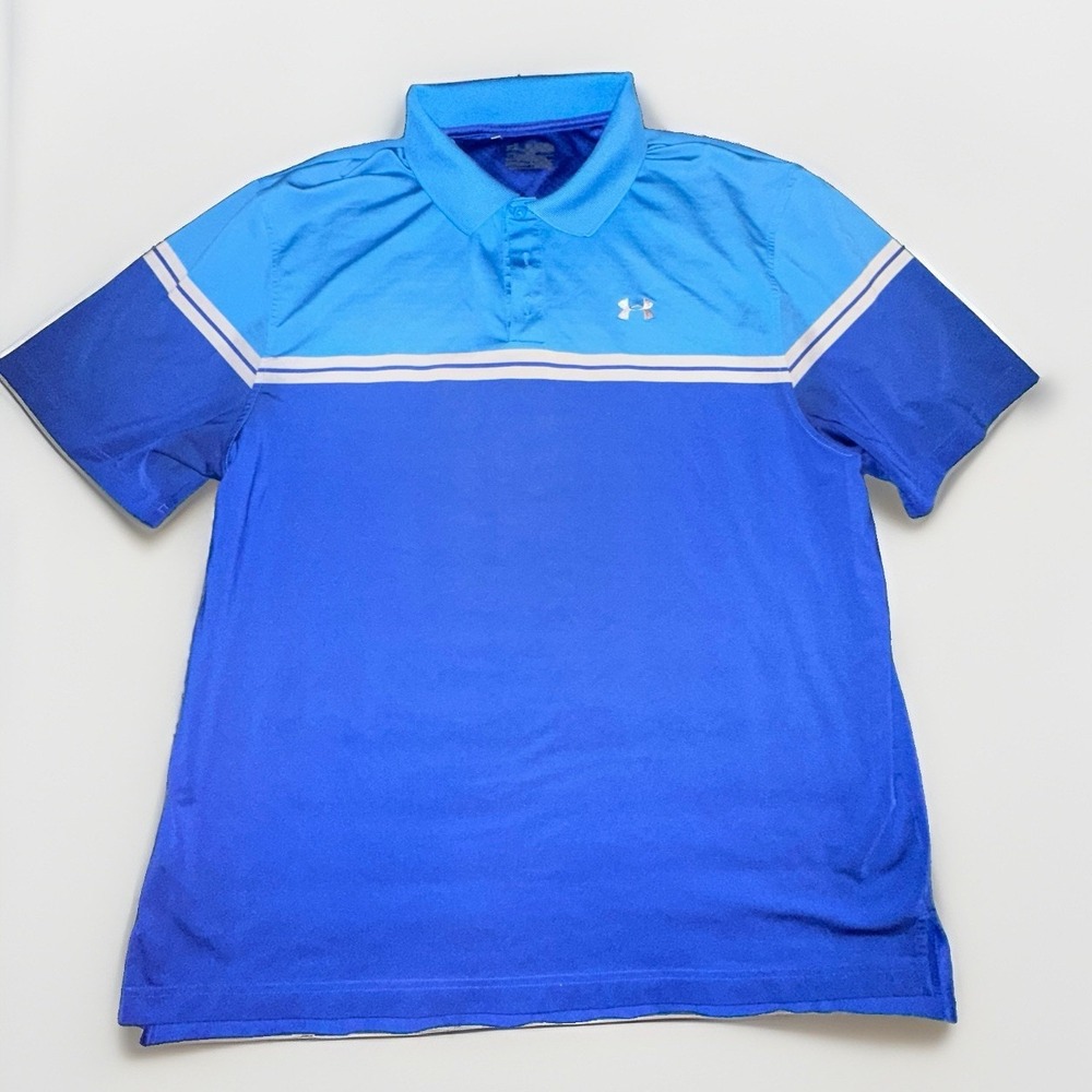 Under Armour Mens Polo Shirt Extra Large (XL) Blue Golf Classic